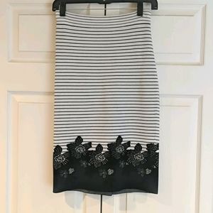 A.L.C. white & blue pencil skirt